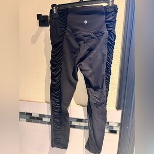 lululemon athletica Black Ruched Leggings